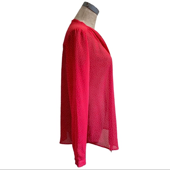 Urban Outfitters Bow Tie Blouse coincidence & chance Red White Dot Small S - Picture 4 of 15